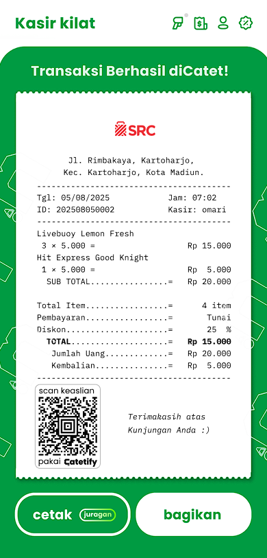 Tampilan fitur Catetify 4