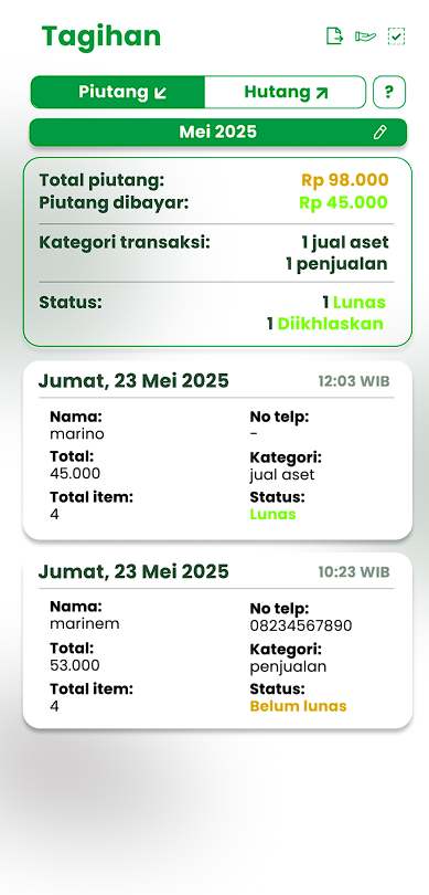 Tampilan fitur Catetify 6