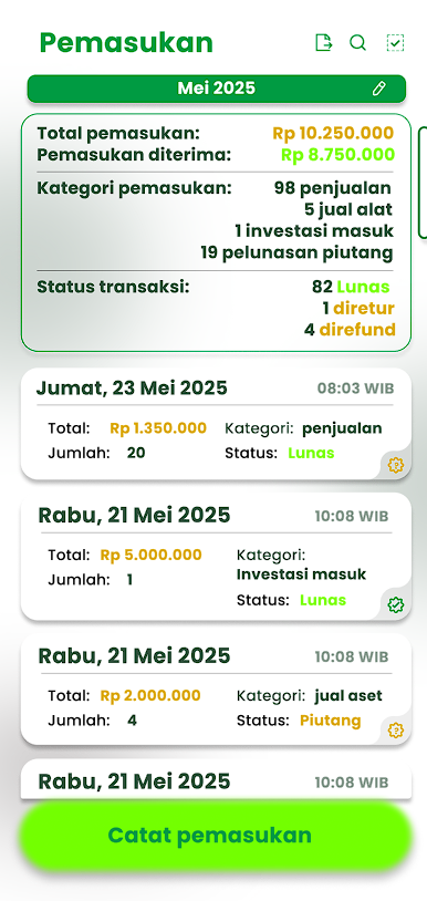 Tampilan fitur Catetify 8